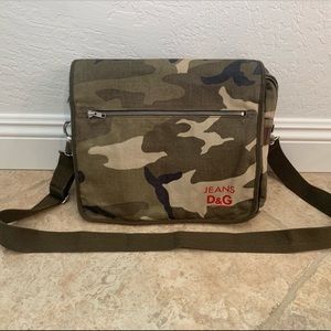 D&G Jeans Dolce Gabbana Camouflage Messenger Bag